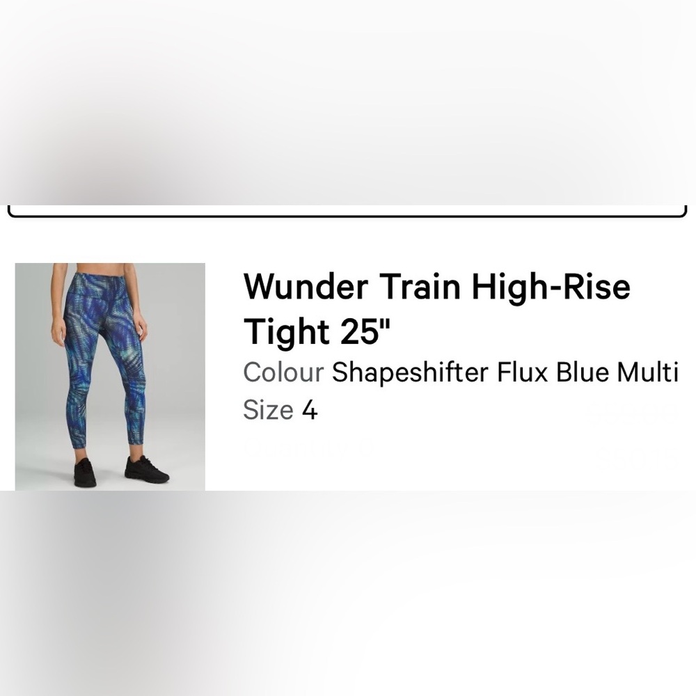 Lululemon wunder train high rise tight 25” in shapeshifter flux blue multi - Picture 6 of 6
